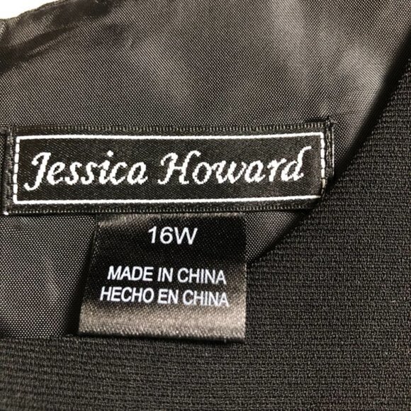 Jessica Howard Black Linen Dress with Matching Linen Jacket, Size 16 - Picture 3 of 9